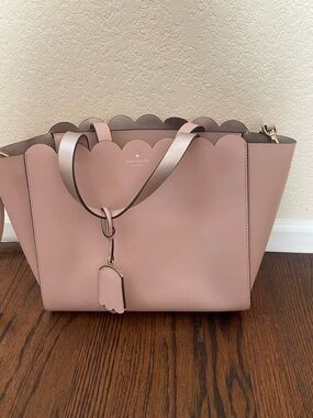 kate spade Blush Pink Scallop-Trim Leather Tote